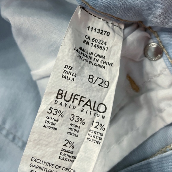 Buffalo David Bitton Capri Jeans Women's 8/29 Mid-Rise Super Soft Light Denim - Picture 9 of 10